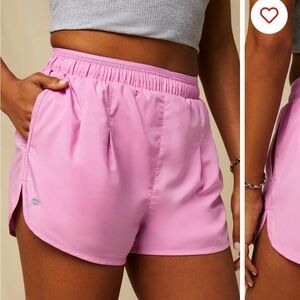 Fabletics Pink Athletic Shorts with Elastic Waistband
